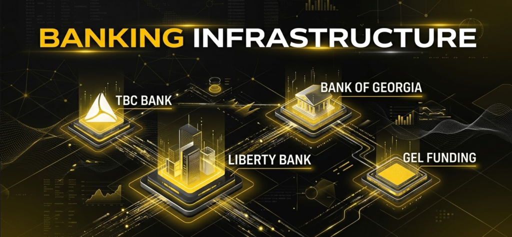 Banking Infrastructure: TBC Bank, Bank of Georgia, Liberty Bank, and GEL Funding
